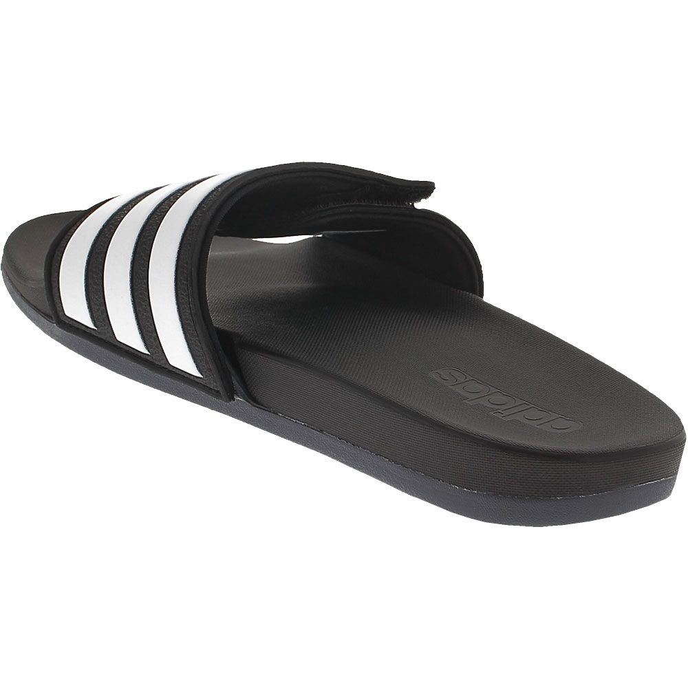 Adidas Adilette Comfort Adjustable Mens Slide Sandals Black White Back View