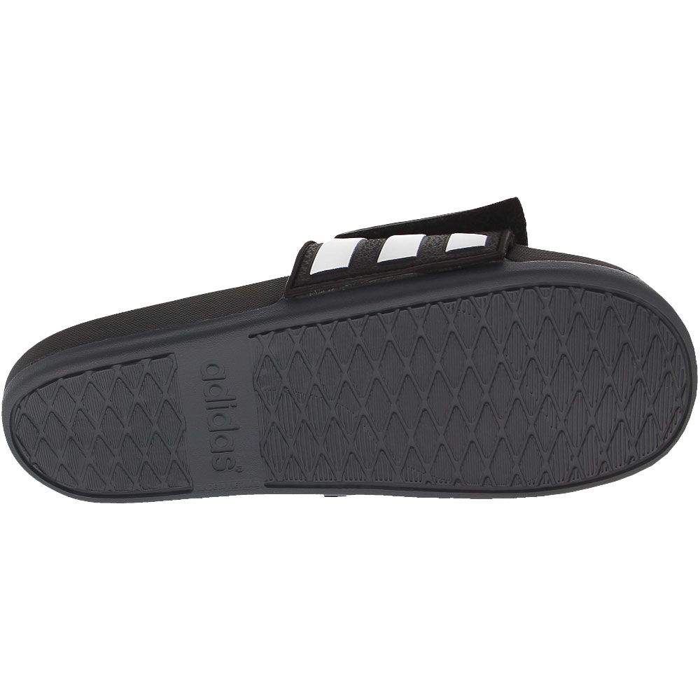 Adidas Adilette Comfort Adjustable Mens Slide Sandals Black White Sole View