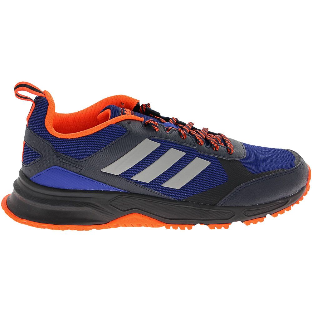 Adidas Rockadia 3 Trail Running Shoes - Mens Royal Blue Orange Grey Side View