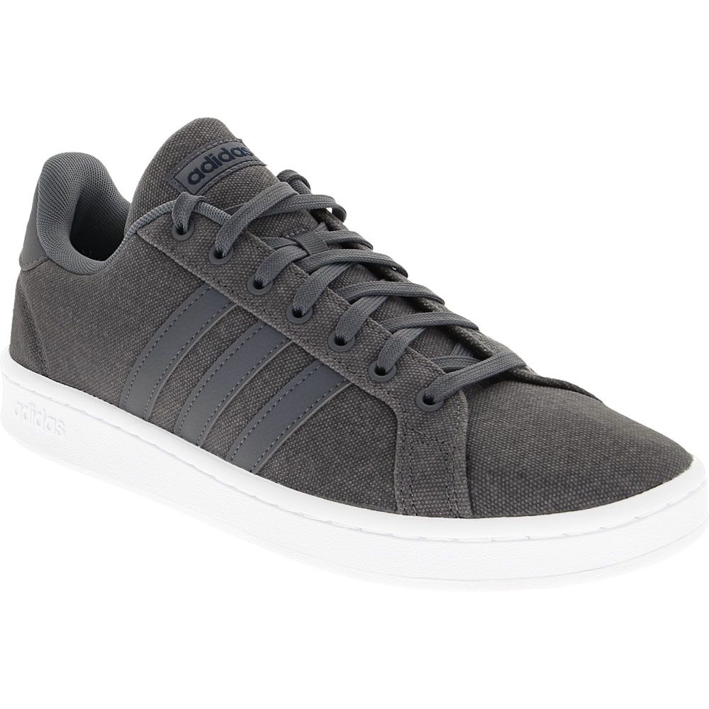 Adidas Grand Court Canvas Lifestyle Shoes - Mens Charcoal