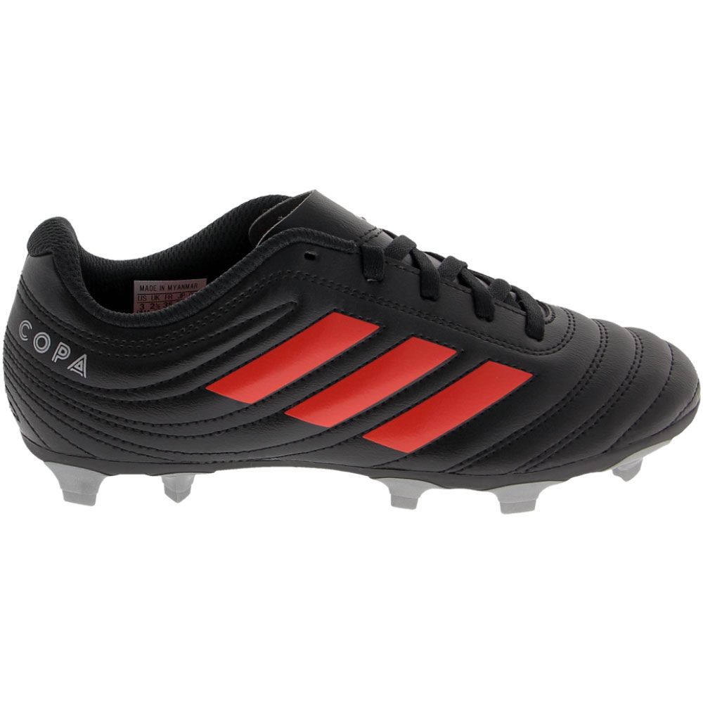Adidas Copa 19 4 FG Jr Outdoor Soccer Cleats - Boys Black Red White Side View