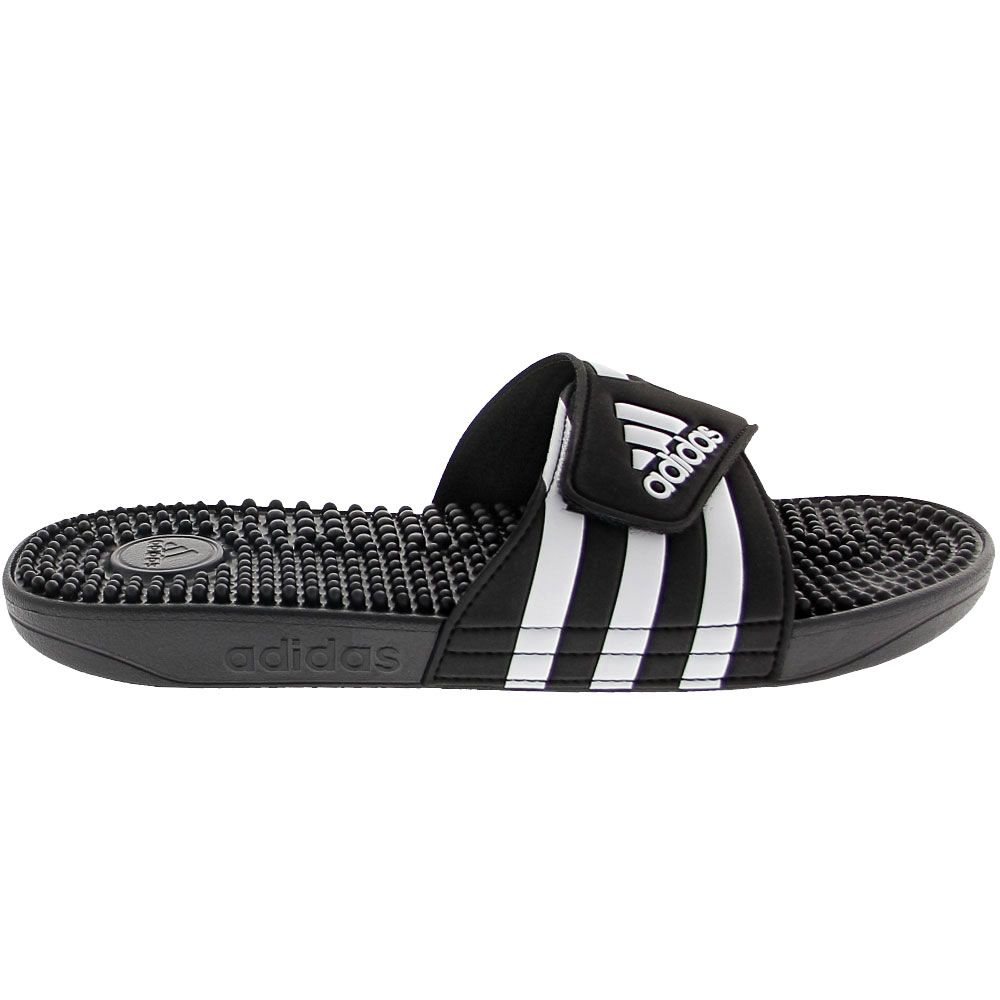 Adidas Adissage Slide Sandals - Mens Black White Side View