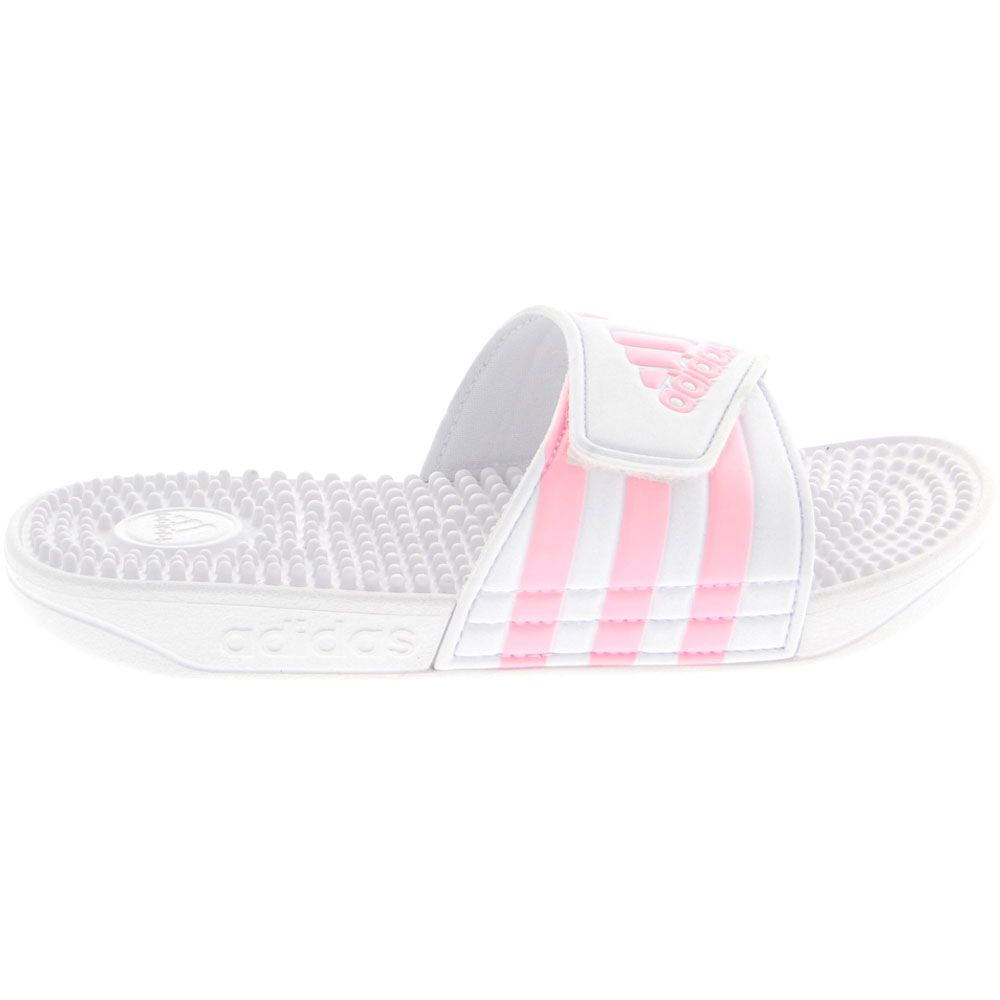 Adidas Adissage K Slide Sandals - Boys | Girls White Pink Side View