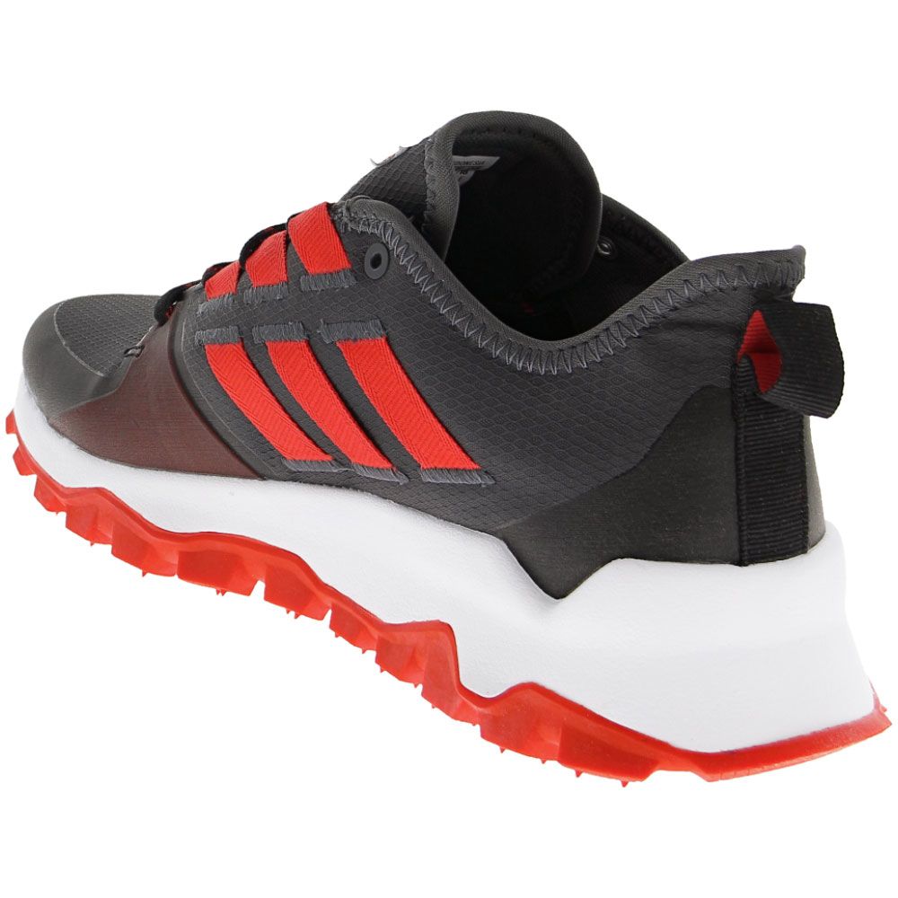 Adidas Kanadia Trail Running Shoes - Mens Grey Red Back View