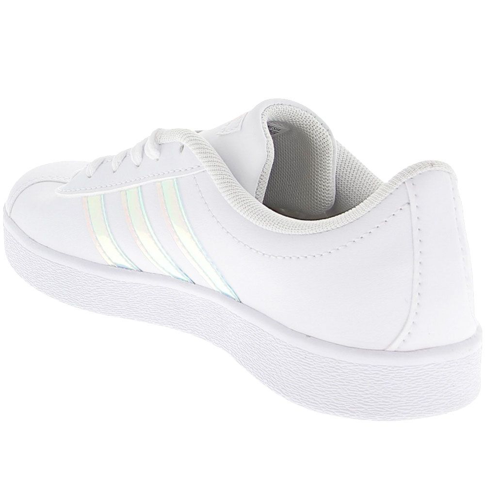 Adidas Vl Court 2 K Skate - Girls White Silver Back View