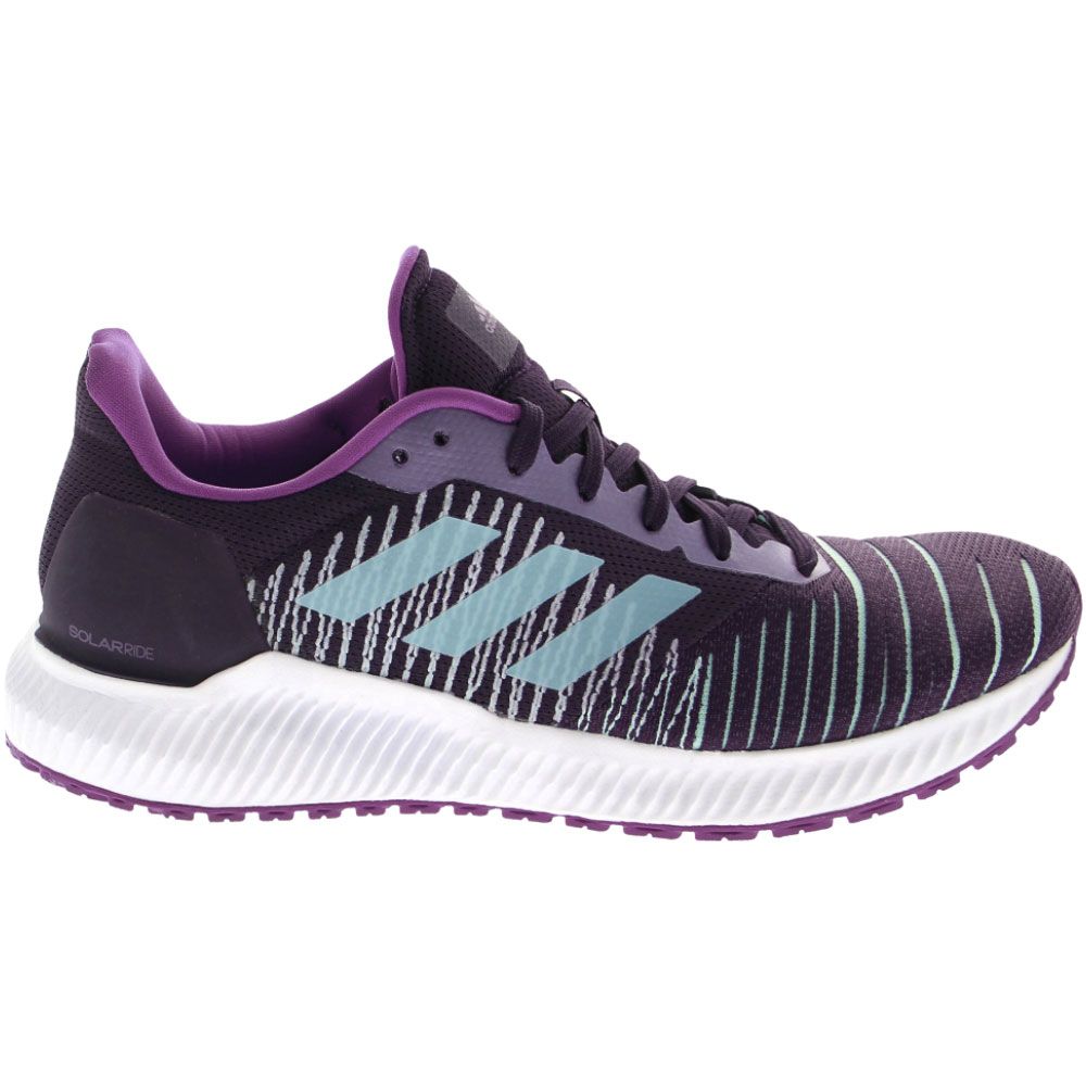 Adidas Solar Ride Running Shoes - Womens Purple Teal Side View