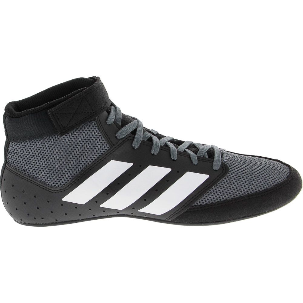 Adidas Mat Hog 2 Wrestling Shoes - Mens Black White Side View