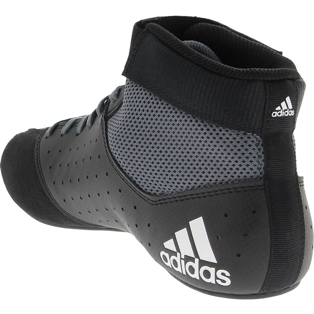 Adidas Mat Hog 2 Wrestling Shoes - Mens Black White Back View