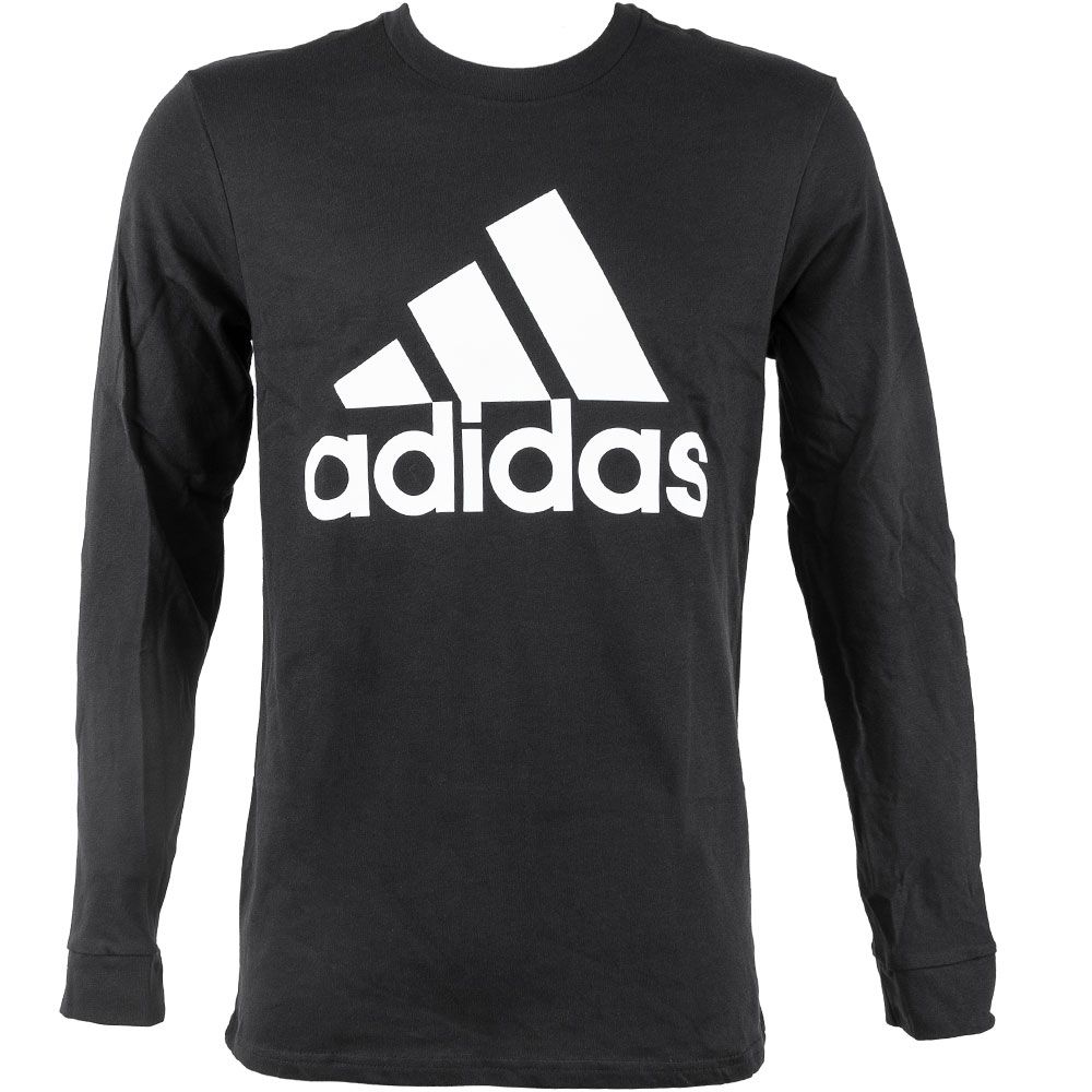 Adidas Basic Badge of Sport Long Sleeve T Shirt - Mens Black White