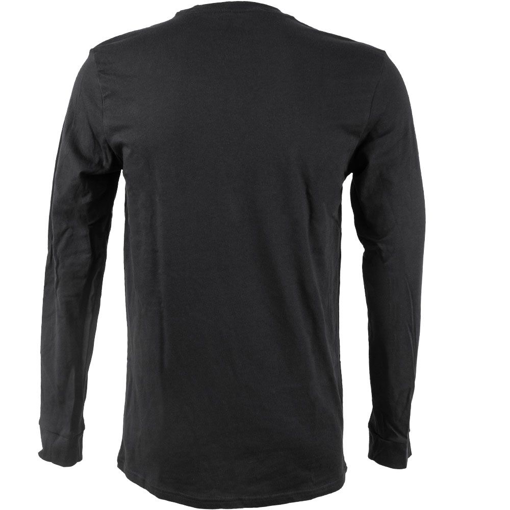 Adidas Basic Badge of Sport Long Sleeve T Shirt - Mens Black White View 2