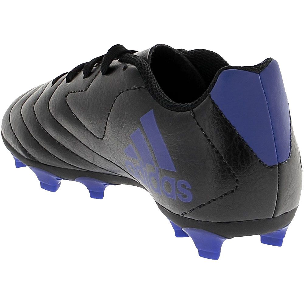 Adidas Goletto 7 FG J Outdoor Soccer Cleats - Boys Black Blue Back View