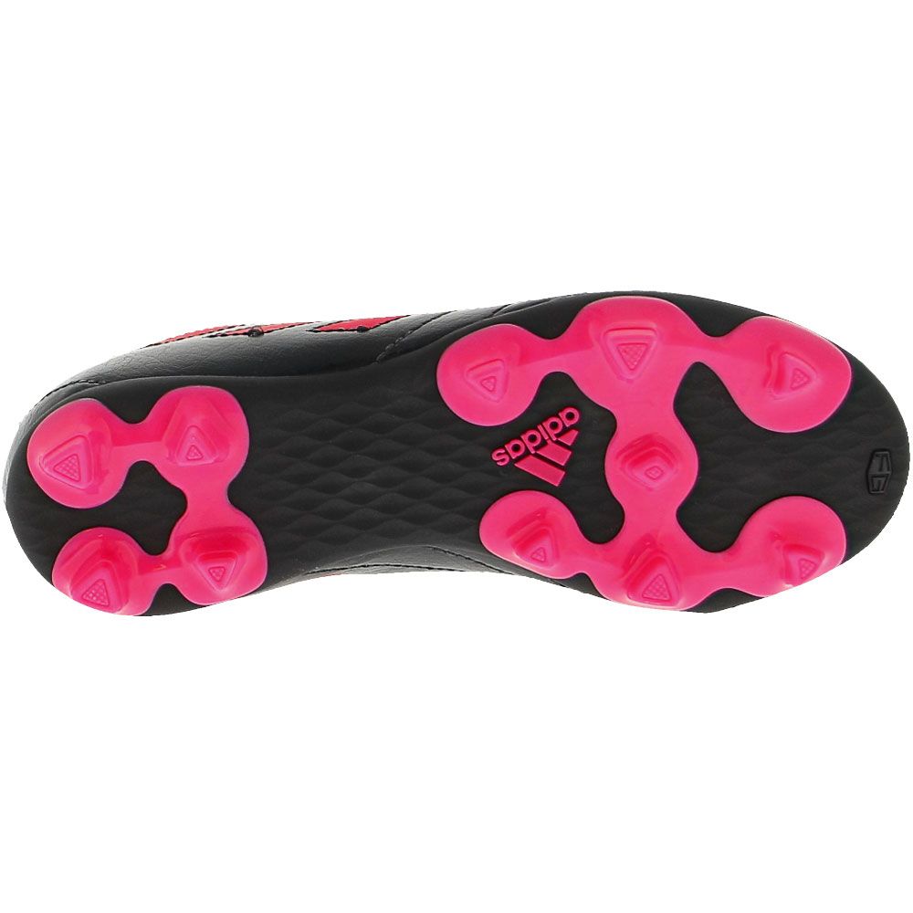 Adidas Goletto 7 FG J Outdoor Soccer Cleats - Boys Black Pink Sole View