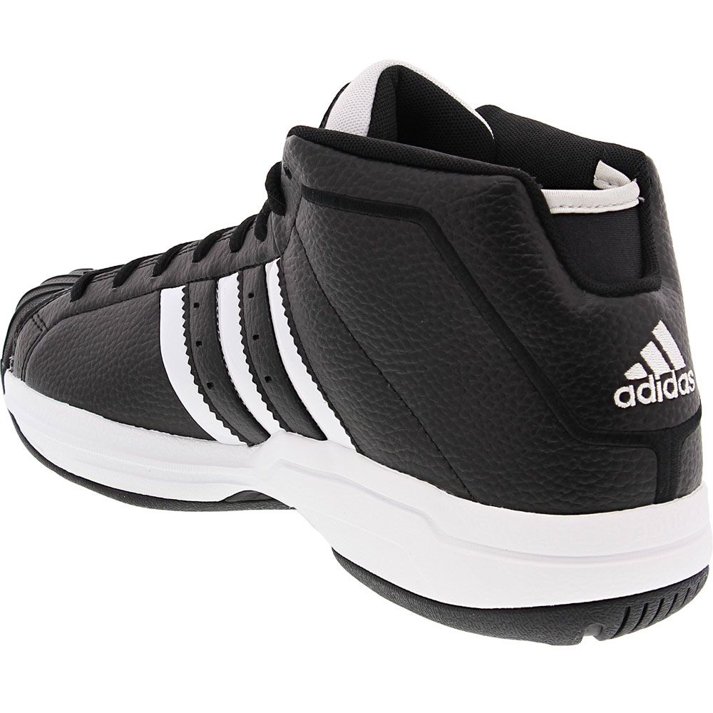 Adidas Pro Model 2g Basketball Shoes - Mens Black White Back View
