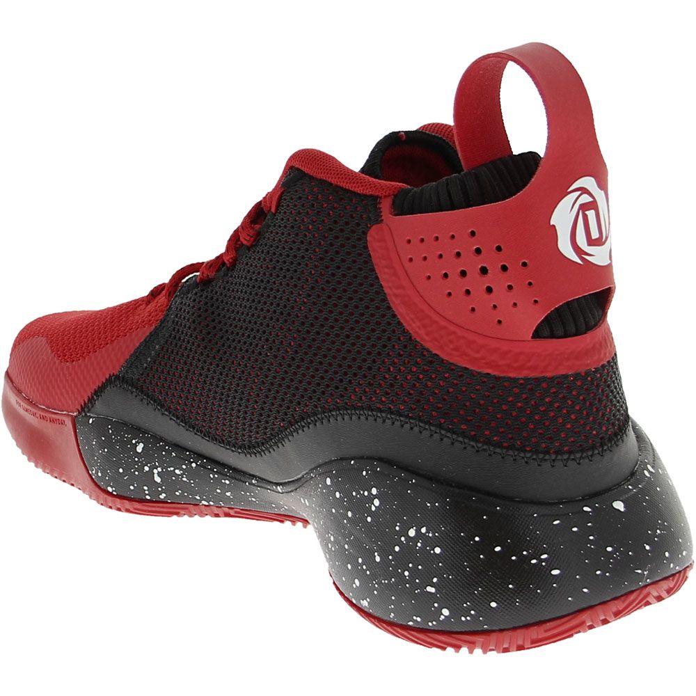 Adidas D Rose 773 Basketball Shoes - Mens Black Red Back View