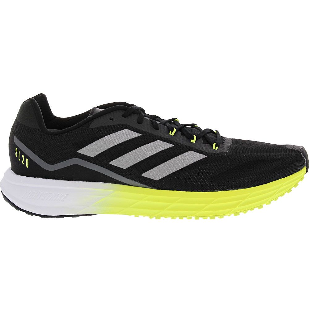 Adidas Sl20 2 Running Shoes - Mens Black Black Yellow Side View