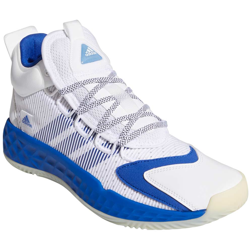 Adidas Pro Boost Mid Basketball Shoes - Mens White Blue