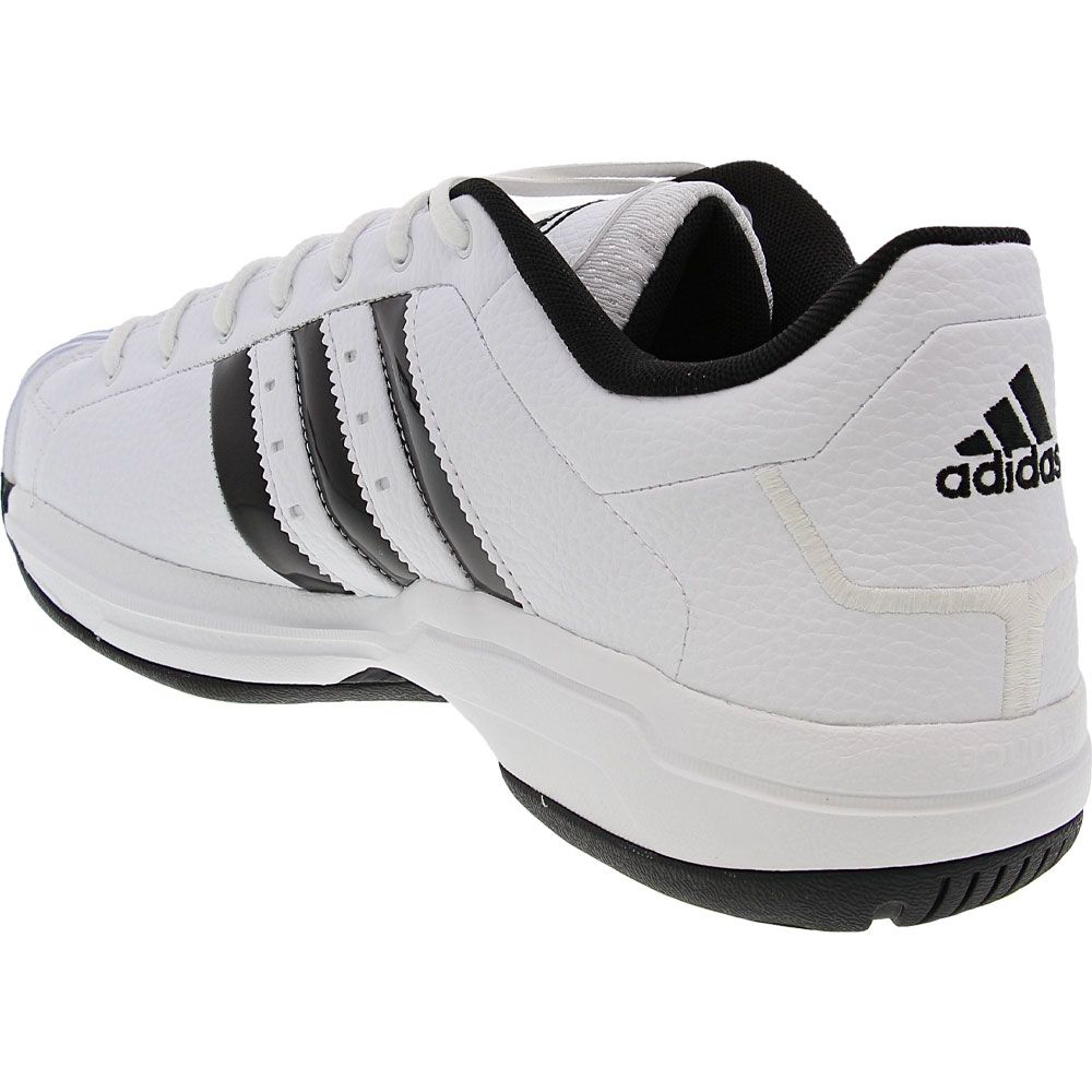 Adidas Pro Model 2g Low Basketball Shoes - Mens White Black Back View