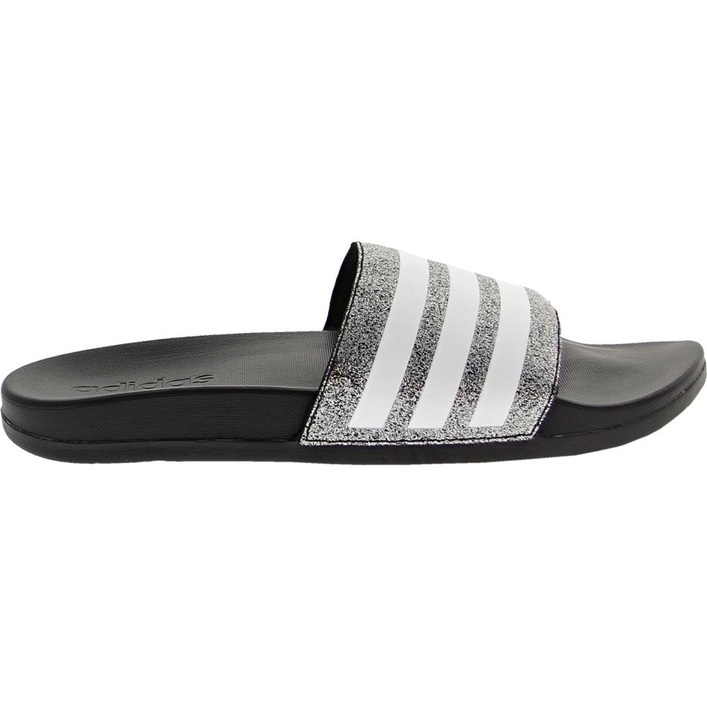 Adidas Adilette Comfort Slide Sandals - Boys | Girls Black White Side View