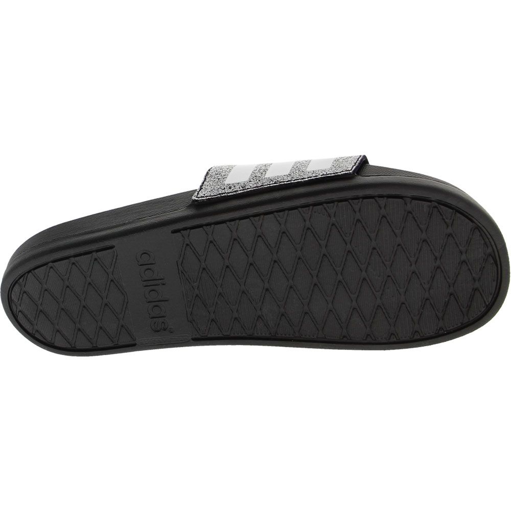 Adidas Adilette Comfort Slide Sandals - Boys | Girls Black White Sole View