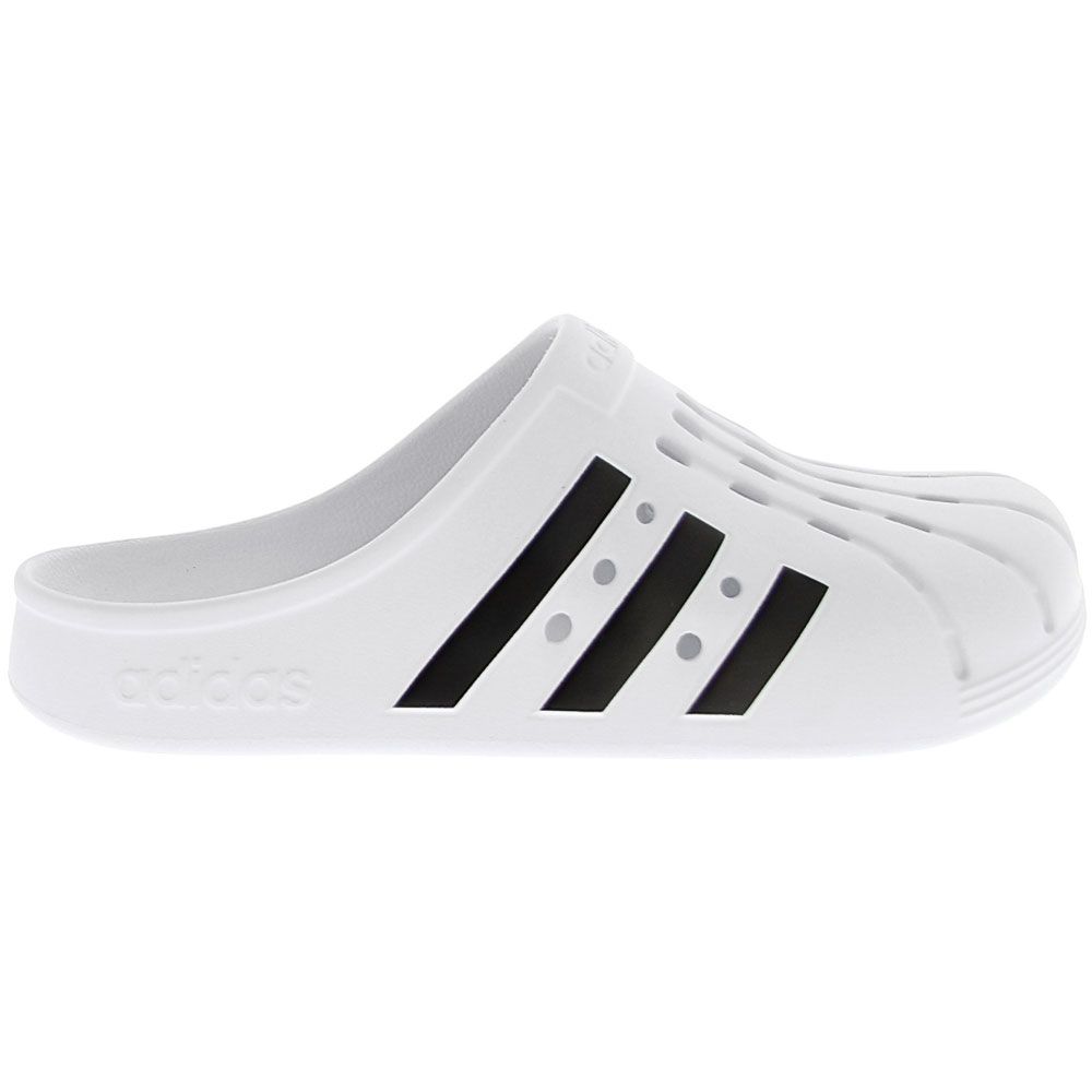Adidas Adilette Clog Unisex Water Sandals White Black Side View