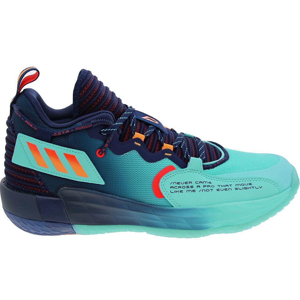 Adidas Dame Ext Play Basketball Shoes - Mens Blue Side View