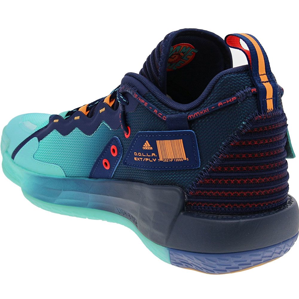 Adidas Dame Ext Play Basketball Shoes - Mens Blue Back View