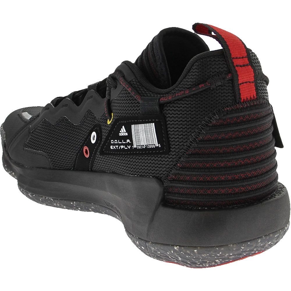 Adidas Dame Ext Play Basketball Shoes - Mens Black White Back View