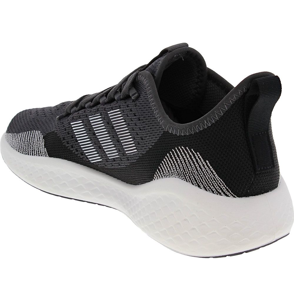 Adidas Fluid Flow Running Shoes - Mens Black White Back View
