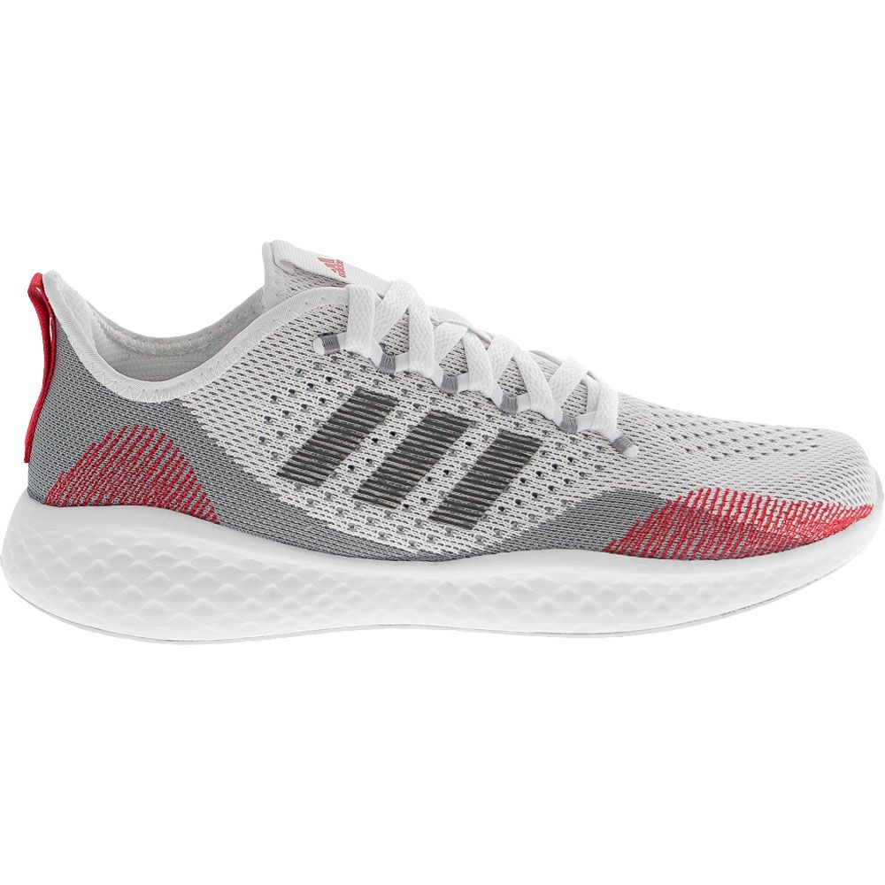 Adidas Fluid Flow Running Shoes - Mens White Grey Side View