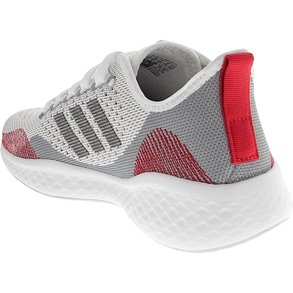 Adidas Fluid Flow Running Shoes - Mens White Grey Back View