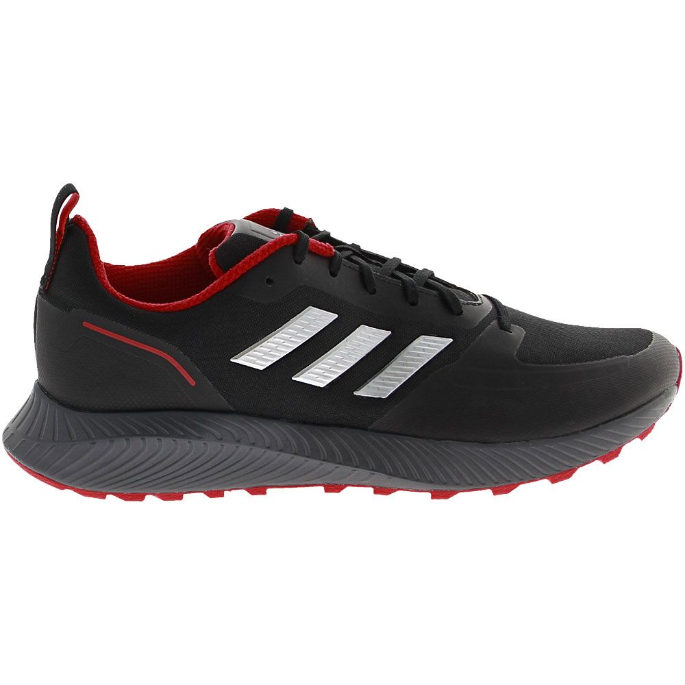 Adidas Runfalcon 2 Trail Running Shoes - Mens Black Grey Side View