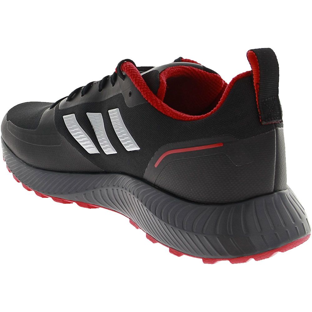 Adidas Runfalcon 2 Trail Running Shoes - Mens Black Grey Back View