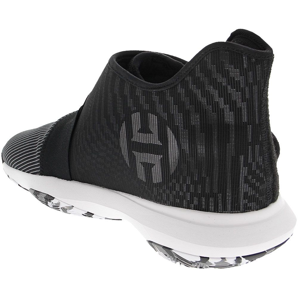 Adidas Harden Be 3 Basketball Shoes - Mens Black White Back View