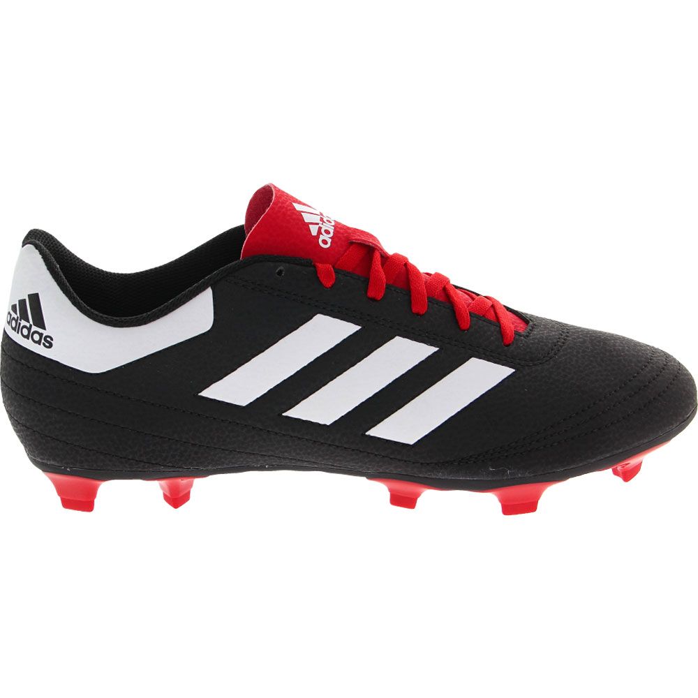 Adidas Goletto 6 FG Outdoor Soccer Cleats - Mens Black White Red Side View