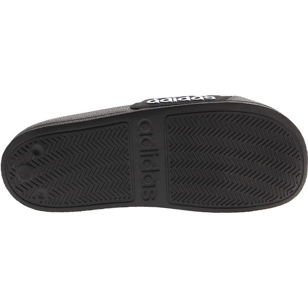 Adidas Adilette Shower K Slide Sandals - Boys | Girls Black White Sole View