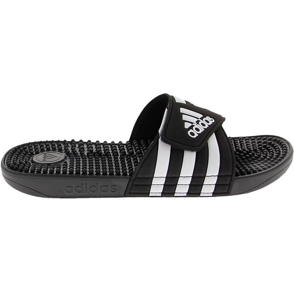 Adidas Adissage Slides Sandals - Womens Black White Side View