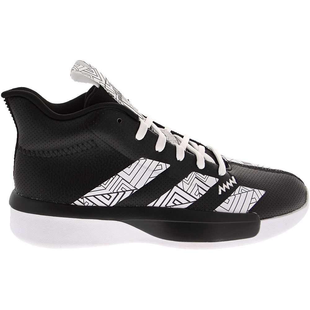 Adidas Pro Next 2019 Basketball Shoes - Mens Black White Side View
