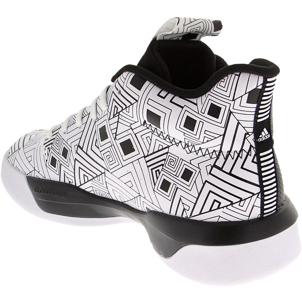 Adidas Pro Next 2019 Basketball Shoes - Mens Black White Back View