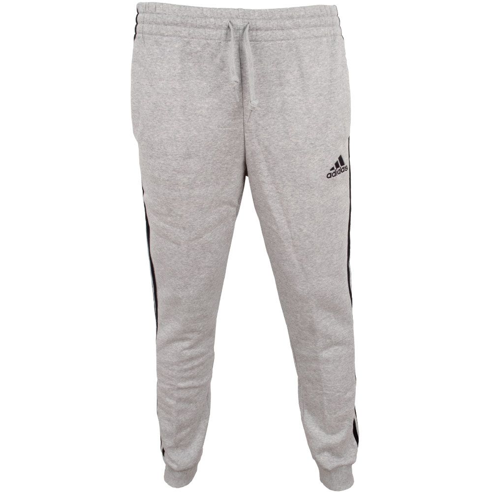 Adidas 3 Stripe French Terry Tapered Cuff Pants Grey Black