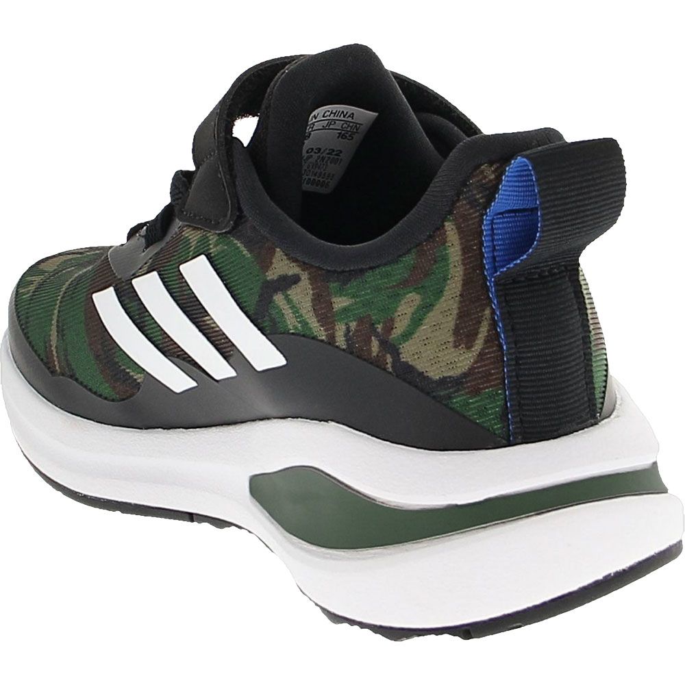 Adidas Fortarun Yth Kids Running Shoes Black Green Oxide Back View