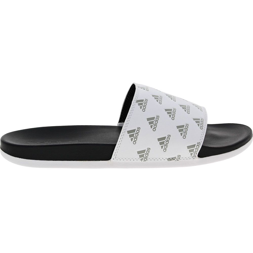 Adidas Adilette Comfort 2 Print Mens Slide Sandals Cloud White Grey Two