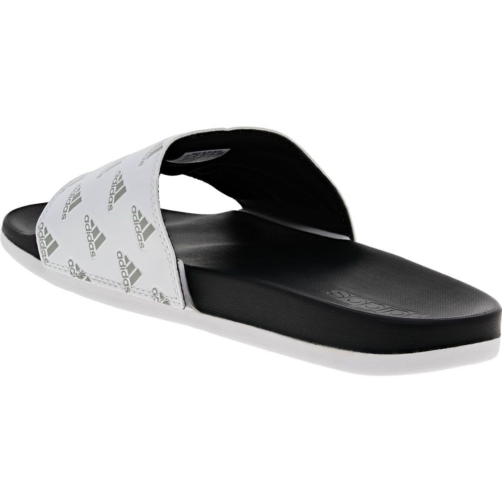 Adidas Adilette Comfort 2 Print Mens Slide Sandals Cloud White Grey Two Back View