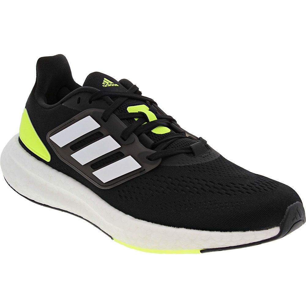 Adidas Pureboost 22 Running Shoes - Mens Black White Solar Yellow