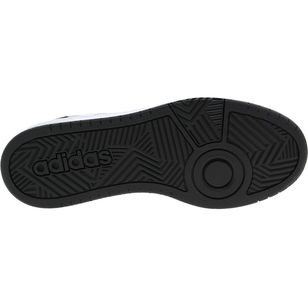 Adidas Hoops 3 Mid Lifestyle Shoes - Mens Black White Sole View
