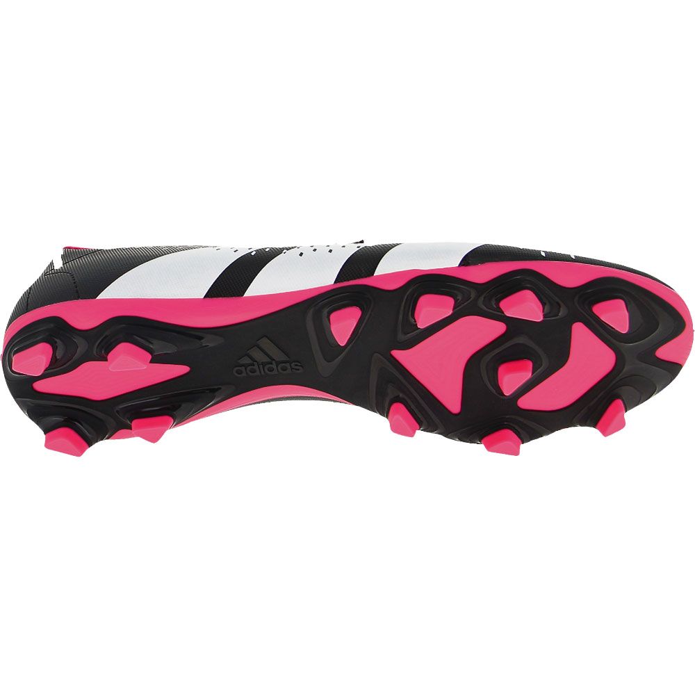 Adidas Predator Accuracy 4 FxG Outdoor Soccer Cleats - Unisex Black White Pink Sole View