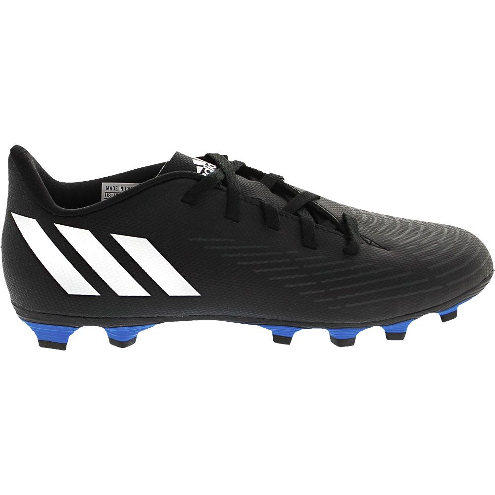 Adidas Predator Edge.4 FxG Jr Youth Outdoor Soccer Cleats Black White Blue Side View