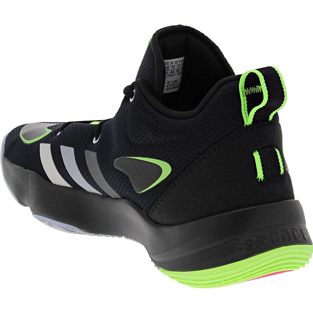 Adidas Pro N3XT 2021 Mens Basketball Shoes Black Grey Signal Green Back View