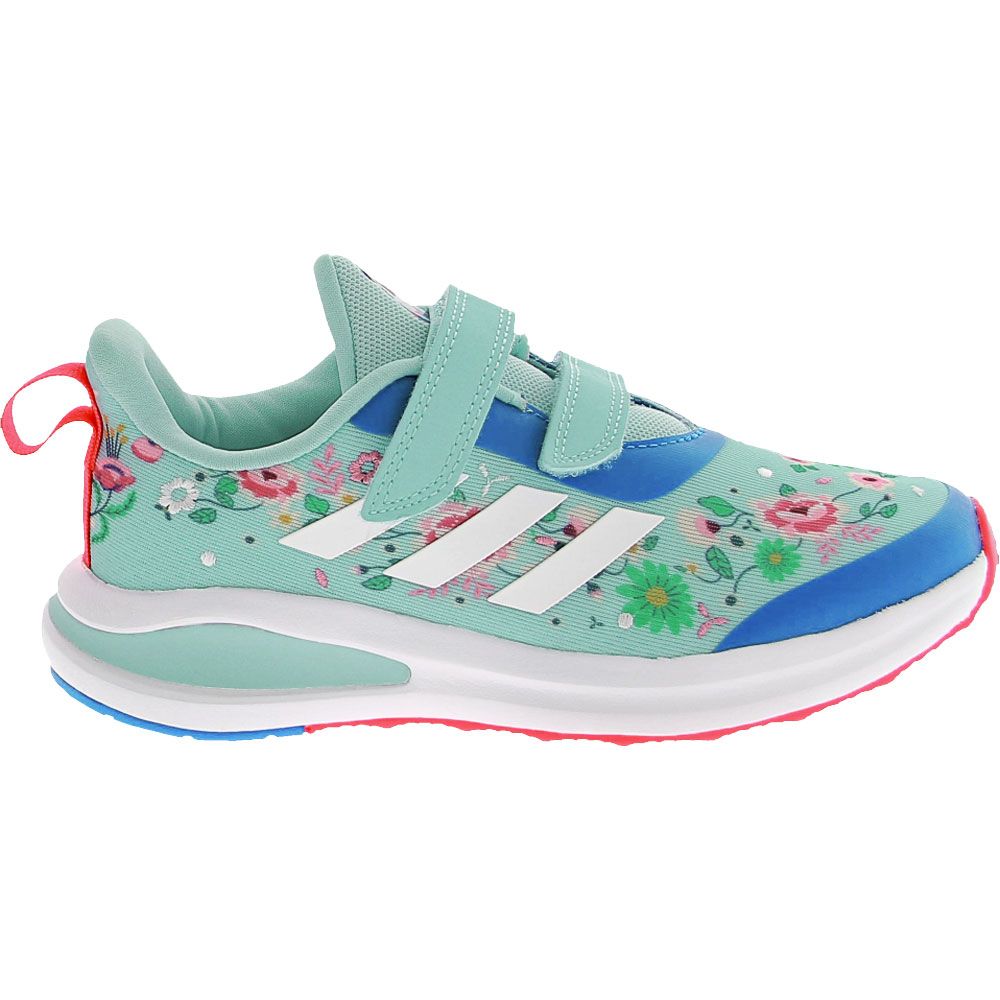 Adidas Fortarun Snow White Girls Running Shoes Light Blue Side View
