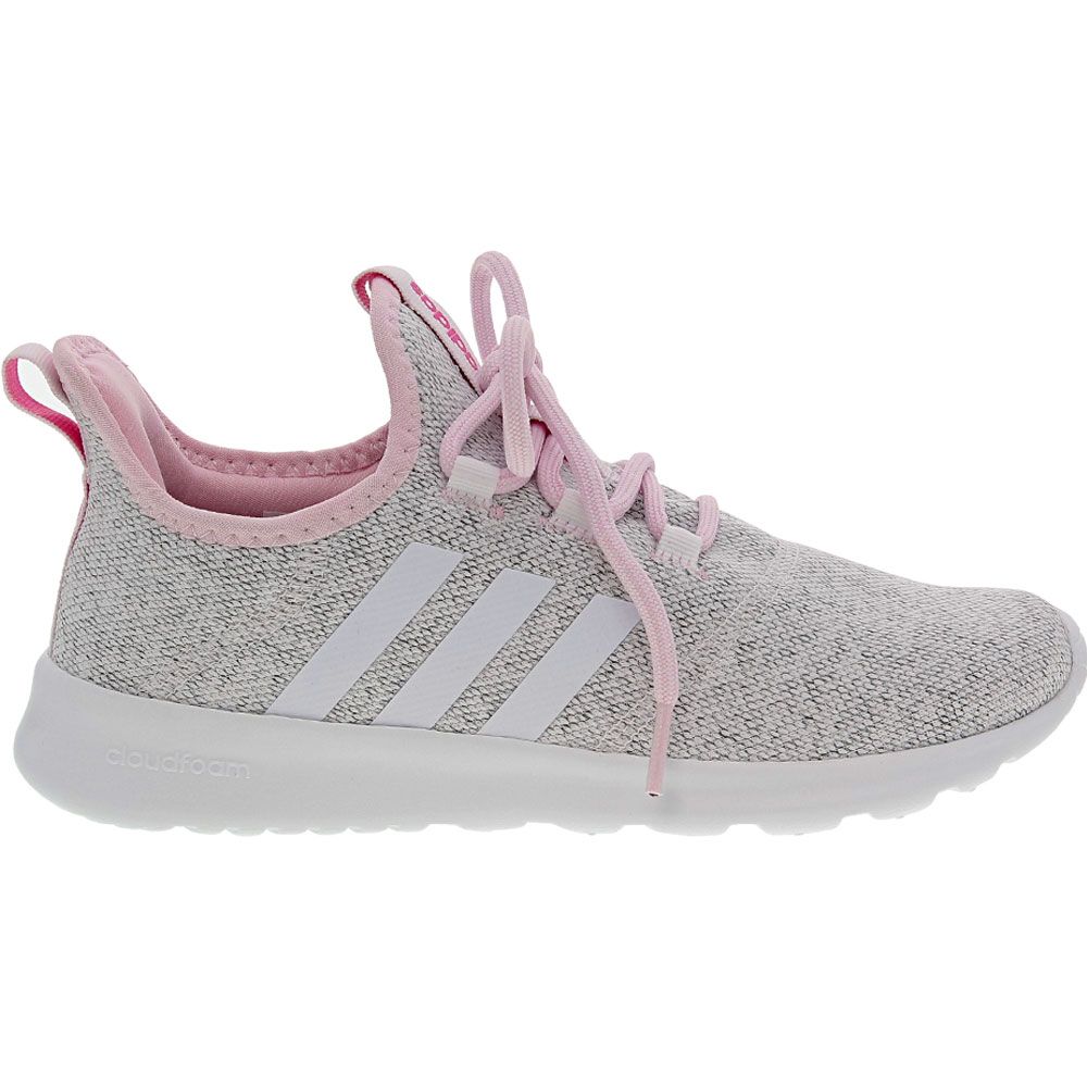 Adidas Cloudfoam Pure 2.0 Girls Lifestyle Shoes Grey Pink Side View