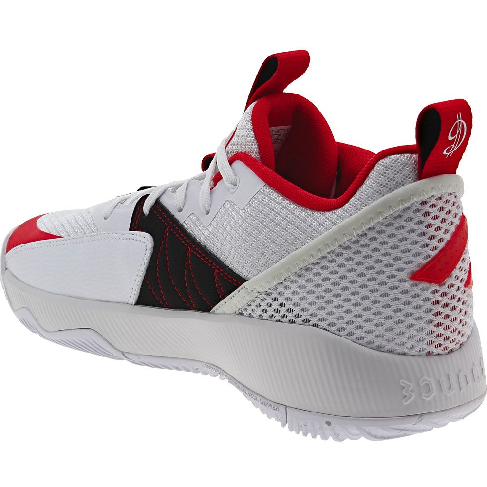 Adidas Dame Certified Extply 2 Mens Basketball Shoes White Red Back View